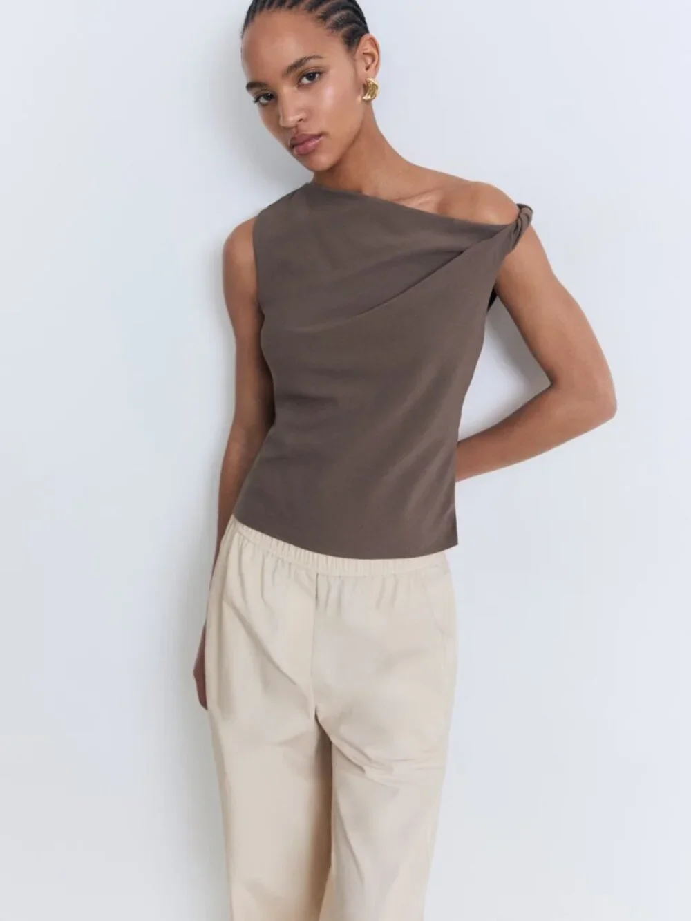 MANGO NWT Cotton Paperbag Pants